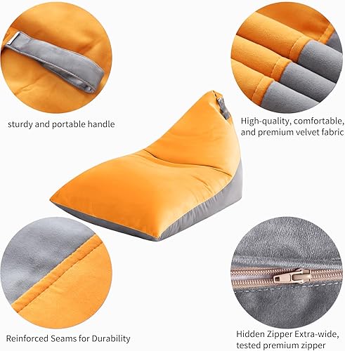 Miniatura 4 de Nobildonna Funda para puf de almacenamiento de animales de peluche para niños (sin relleno), 400 L, extra grande, de terciopelo de alta calidad