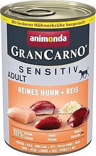 animonda Grancarno Dog Wet Food Sensitive Pure Chicken + Rice (6 x 400 g), Grain-Free Dog Wet Food without Sugar, for Adult Dogs, with Fresh Meaty Ingredients product image