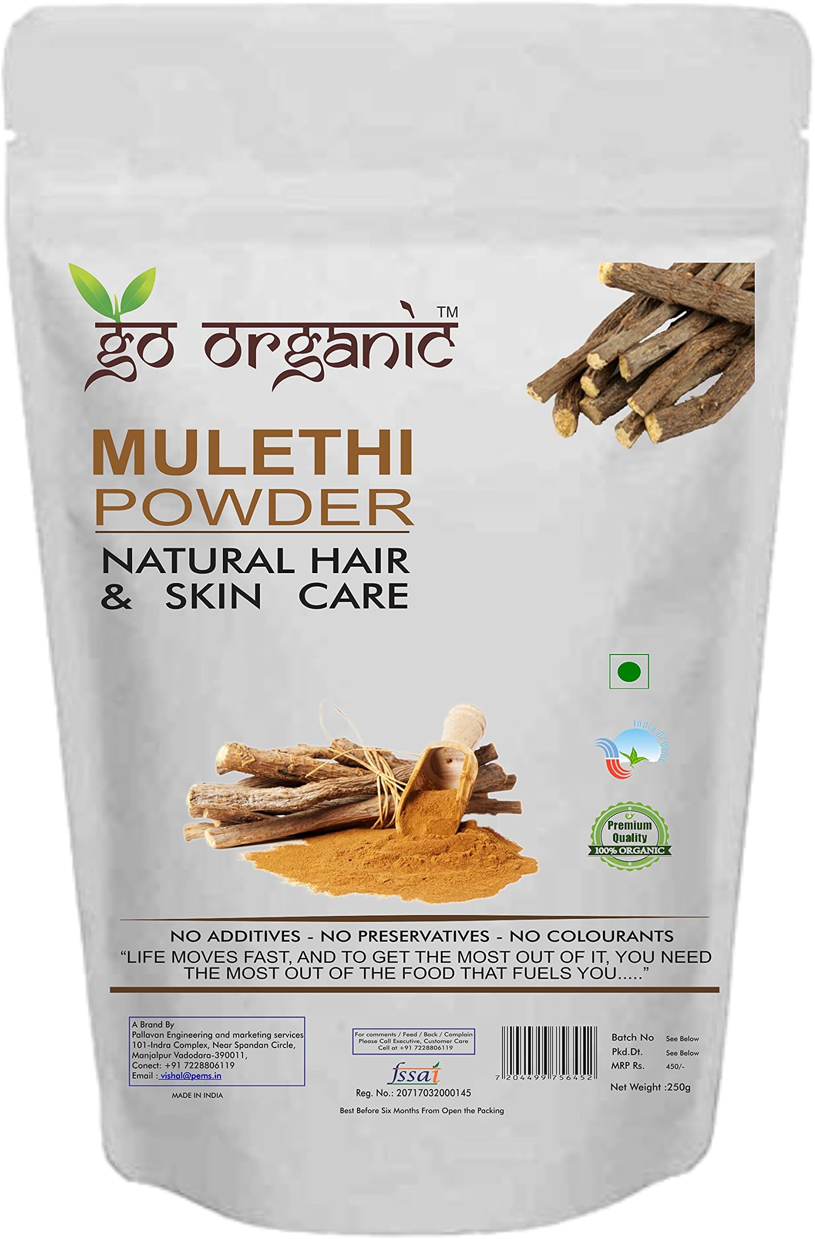Go Organic Mulethi Powder, 250 g