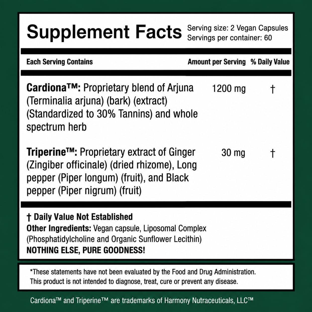 Arjuna Supreme – Synergized with Triperine - Highest Potency Maximum Bio-Activity Liposomal Dr. Gumman's Harmony Nutraceuticals Herb for Cardiovascular Support – 120 Vegan Capsules — Amazon image 5