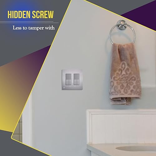 Miniatura 107 de ENERLITES SI8834-BK - Placa de pared decorativa sin tornillos, cubierta de enchufe segura, 4 entradas, 4.68 x 8.30 pulgadas (alto x largo), Negro