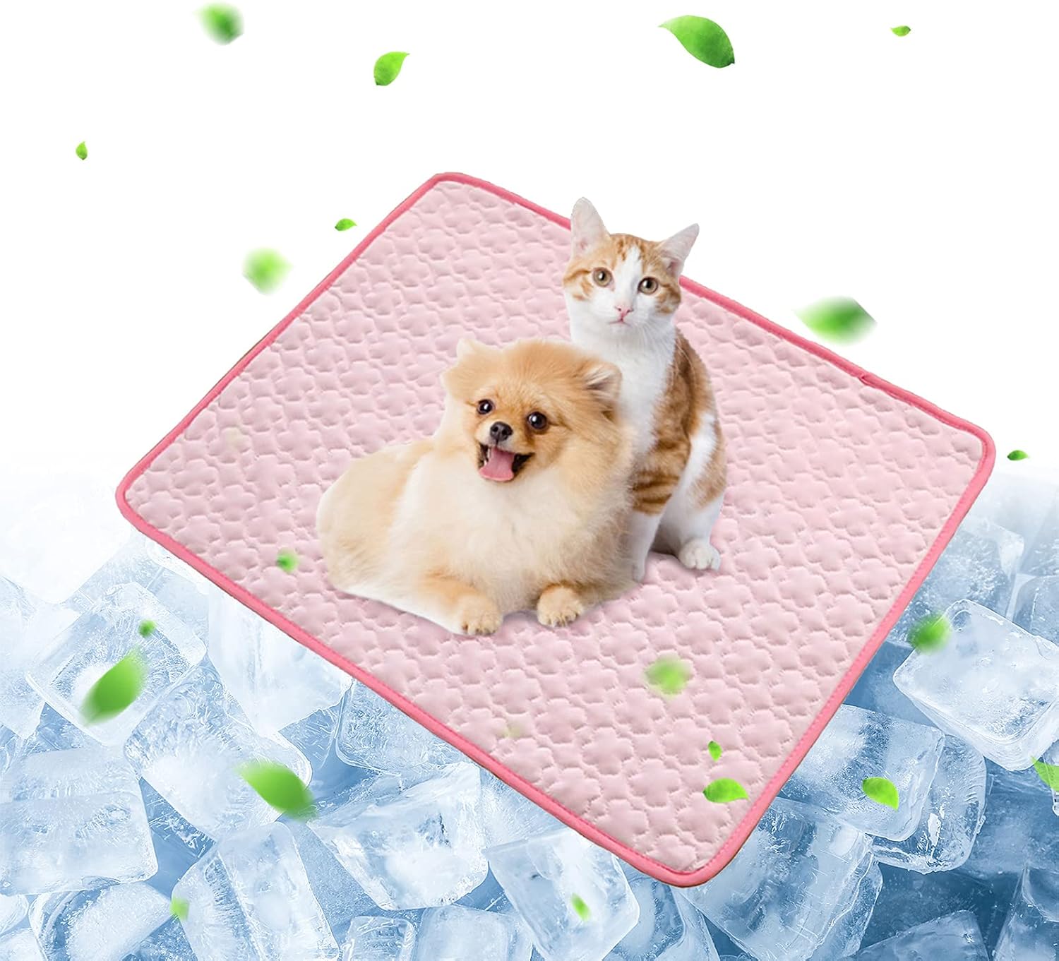 Fragralley Summer Cooling Pet Mat, Breathable Pet Cool Mat, Indoor/Outdoor Washable Ice Silk Cooling Mat for Dogs & Cats, Self Cooling…