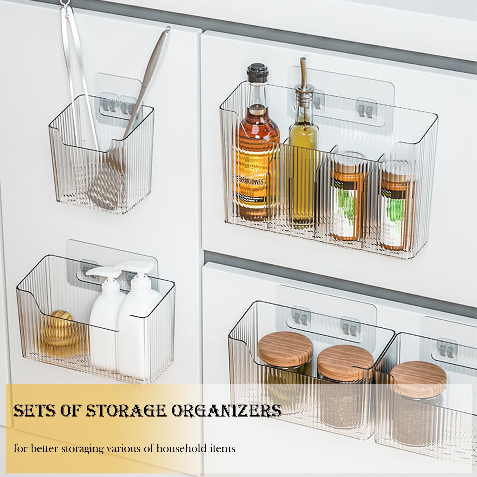 LAE NUVOLE Adhesive Shower Caddy - No Drill Wall Mount Bathroom Organizer, Black, 10.7 Inch - View #5