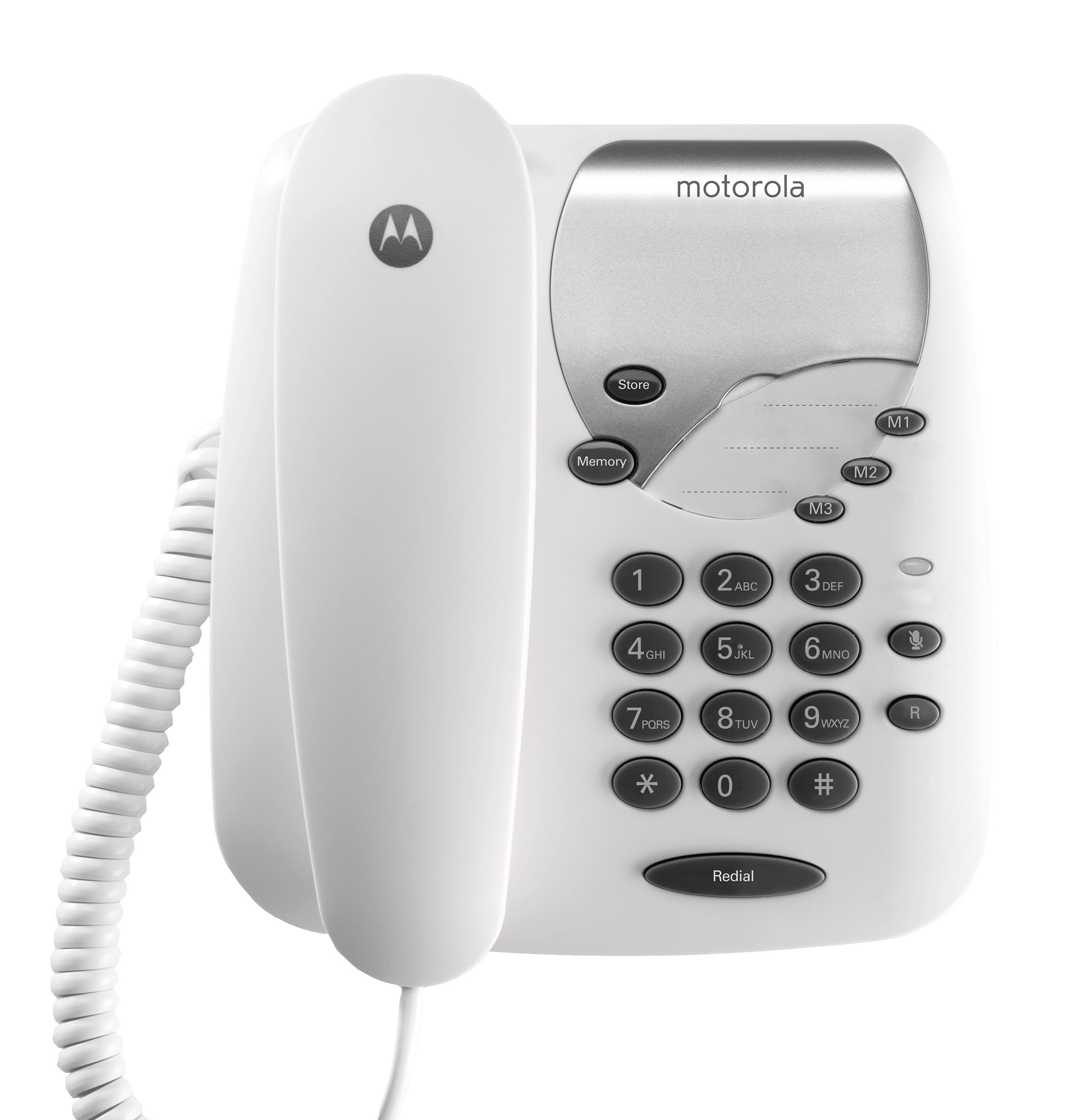 Motorola Voice - CT1 Teléfono con Cable, Llamadas con Cable, Conexiones sin Interrupción, Función Mute - Color Blanco