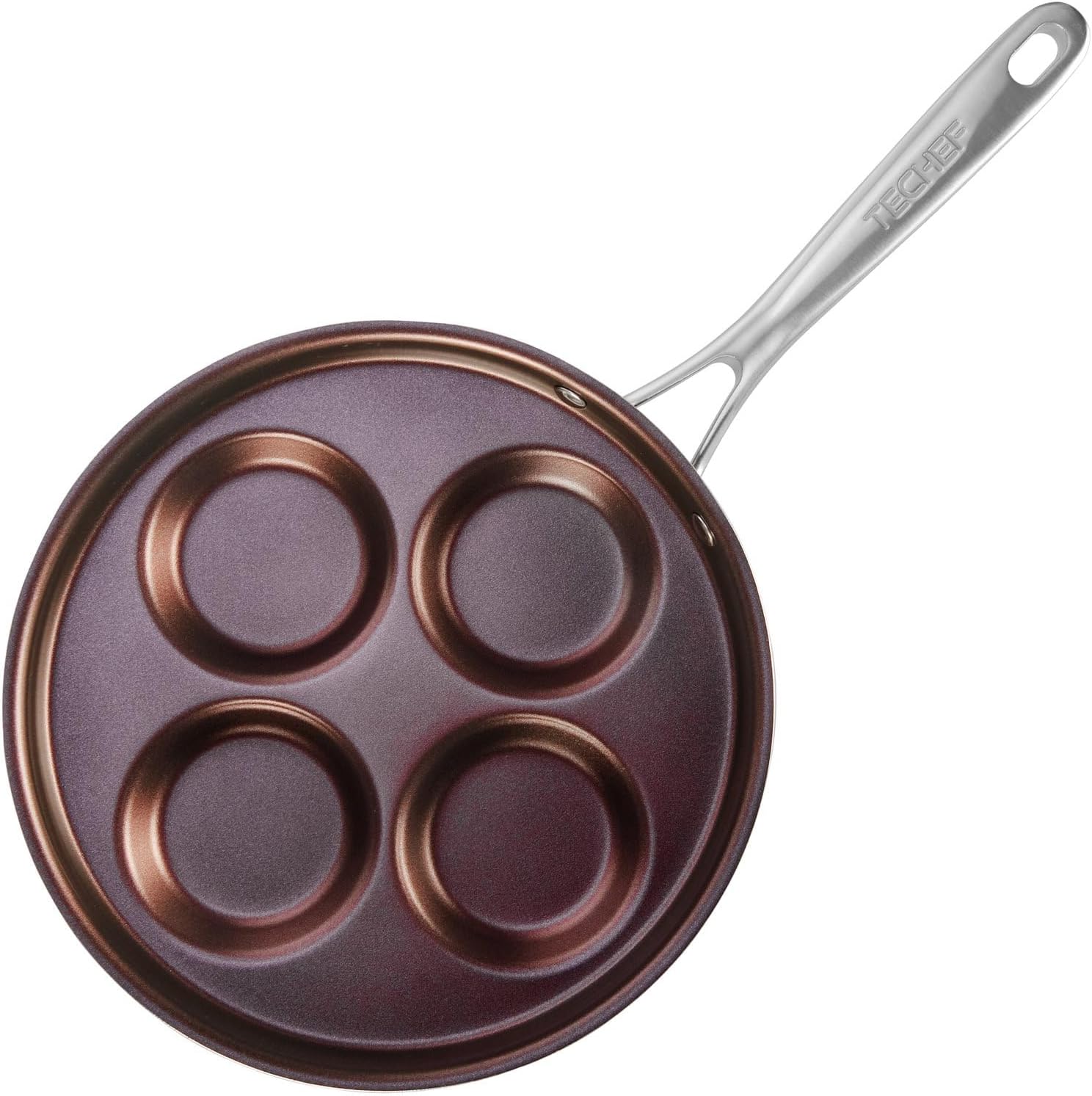 TECHEF - Eggcelente Pan, Plett Pan, Multi Egg Pan, 4-Cup Egg Frying Pan, Nonstick Egg Cooker Pan, (Made in Korea) (Purple)