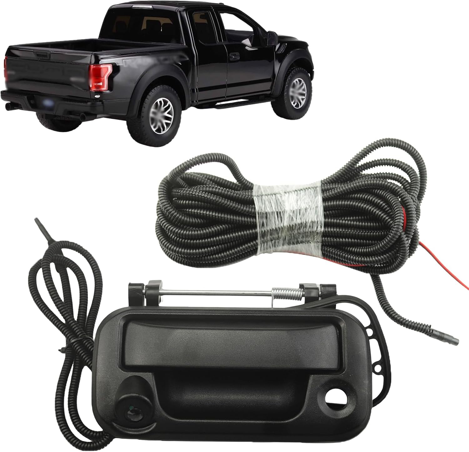 Rear Tailgate Handle Camera Backup Camera Fits for Ford F150 F250 F350 F450 F550 Explorer Sport Trac Mark LT 2004-2016 8L3Z-9943400-AC (Black)