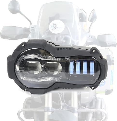 Miniatura 2 de 1 conjunto de faros delanteros LED compatible con BMW R1200GS y GS1200 Adventure Oil Cooler modelos 2004-2012, luz delantera alta y baja DRL