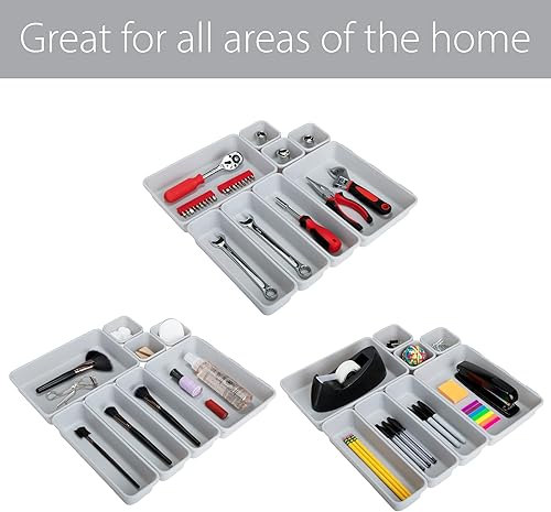 Miniatura 5 de Smart Design Organizador de cajones entrelazados, juego de 8 piezas, sin BPA, utensilios, cubiertos, oficina, cuidado personal o almacenamiento de