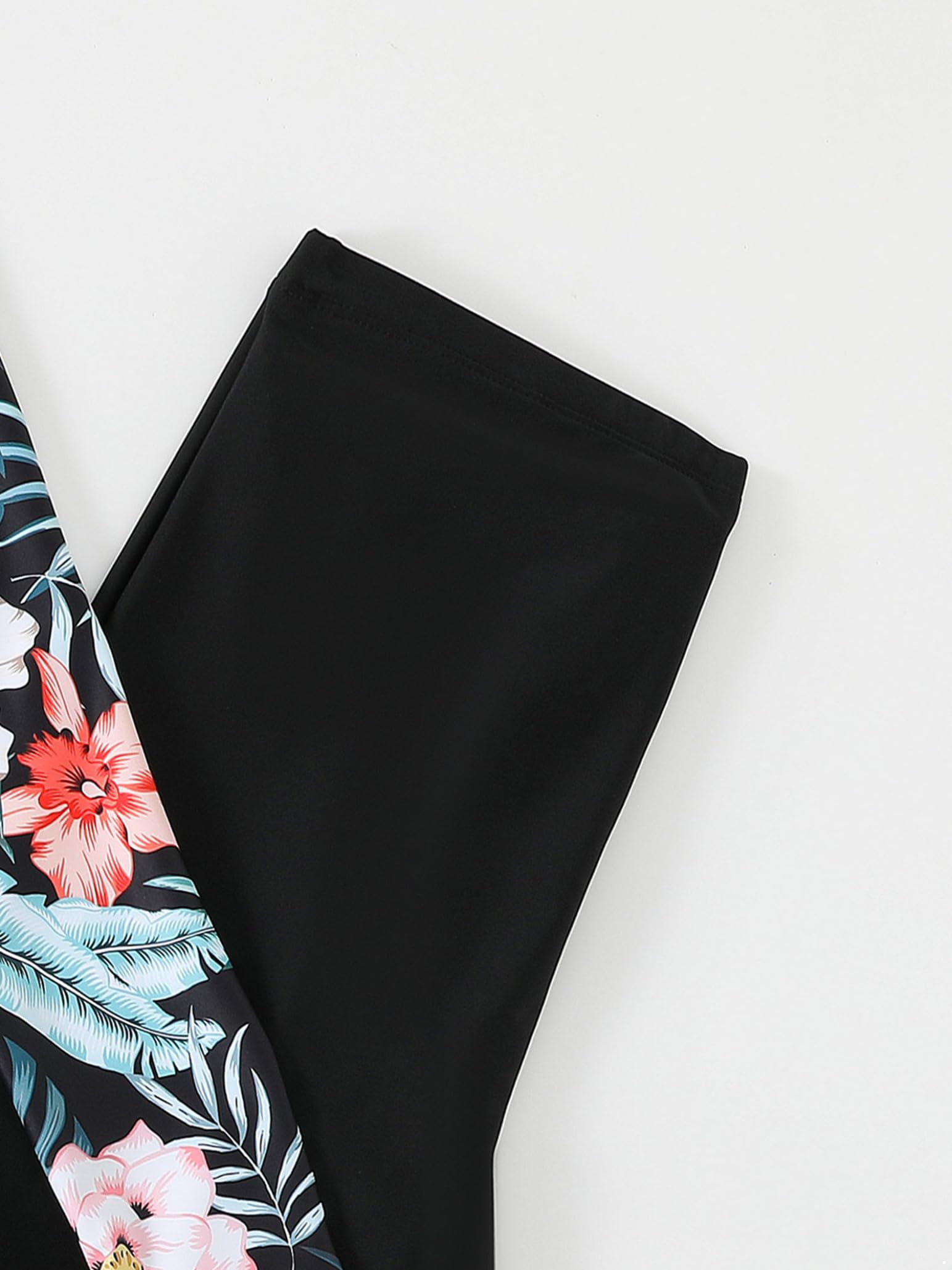 Femme Maillot de Bain 2 Pièce Imprimé Floral Burkini Combinaison et Pantalon de Sportt Legging Rashguards Protection UV