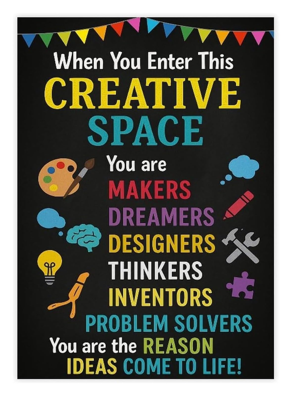 VWWJCCRO STEM Education Poster Inspiring Makerspace Quote for Innovation Classroom and Design Thinking