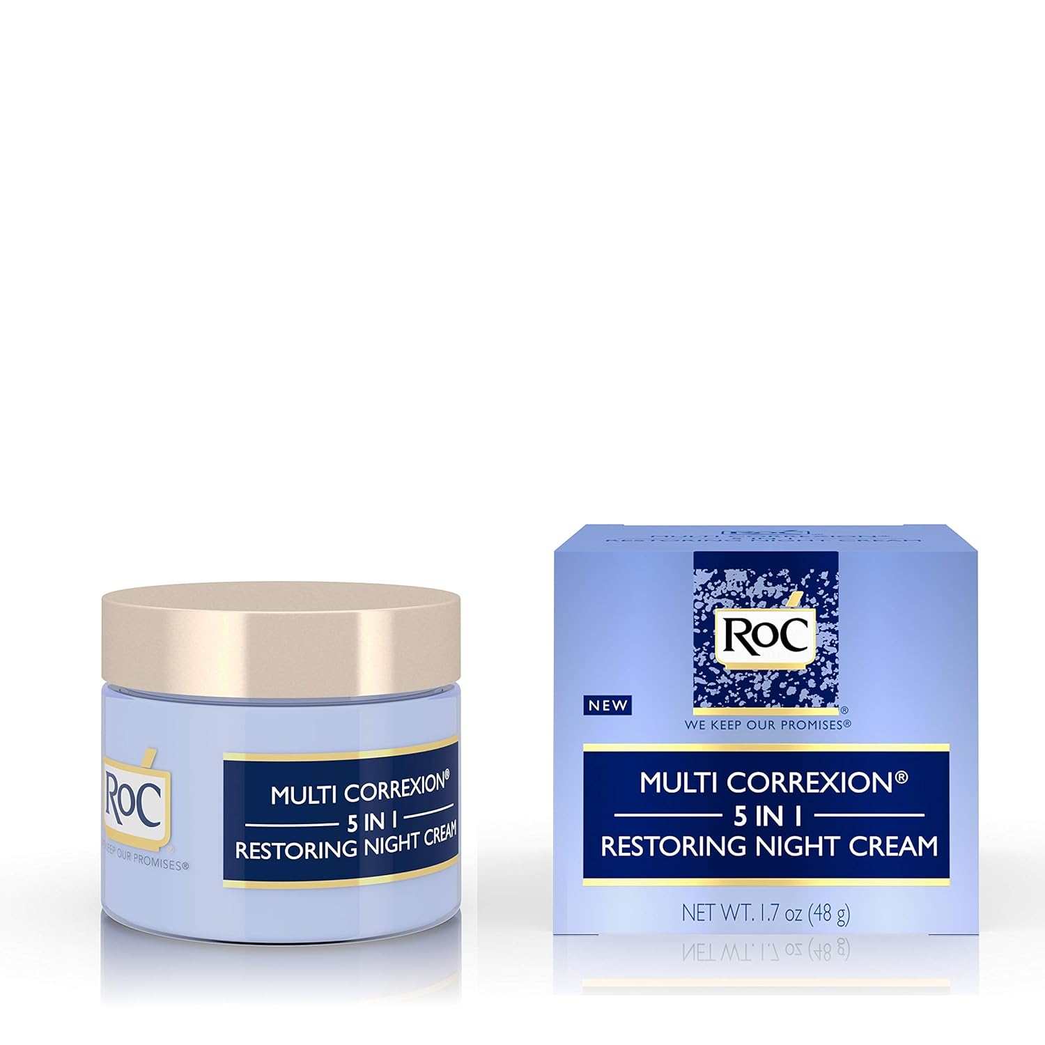 RoC Multi Correxion 5 in 1 Restoring/Anti Aging Facial Night Cream with Hexinol, 1.7 Oz (Packaging May Vary) : Beauty & Personal Care