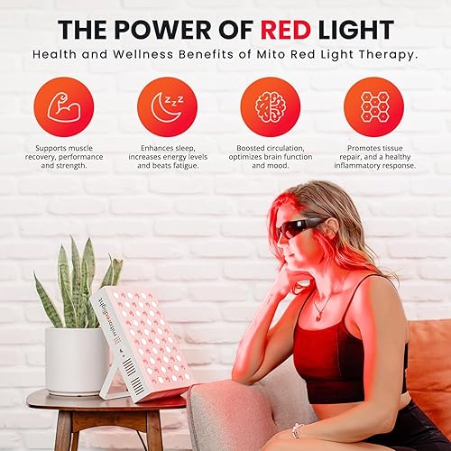 Miniatura 3 de Mito Red Light - MitoMIN 2.0 - Paneles - Terapia de luz roja para rostro y cuello - Terapia de luz infrarroja cercana para el cuerpo -Terapia de luz