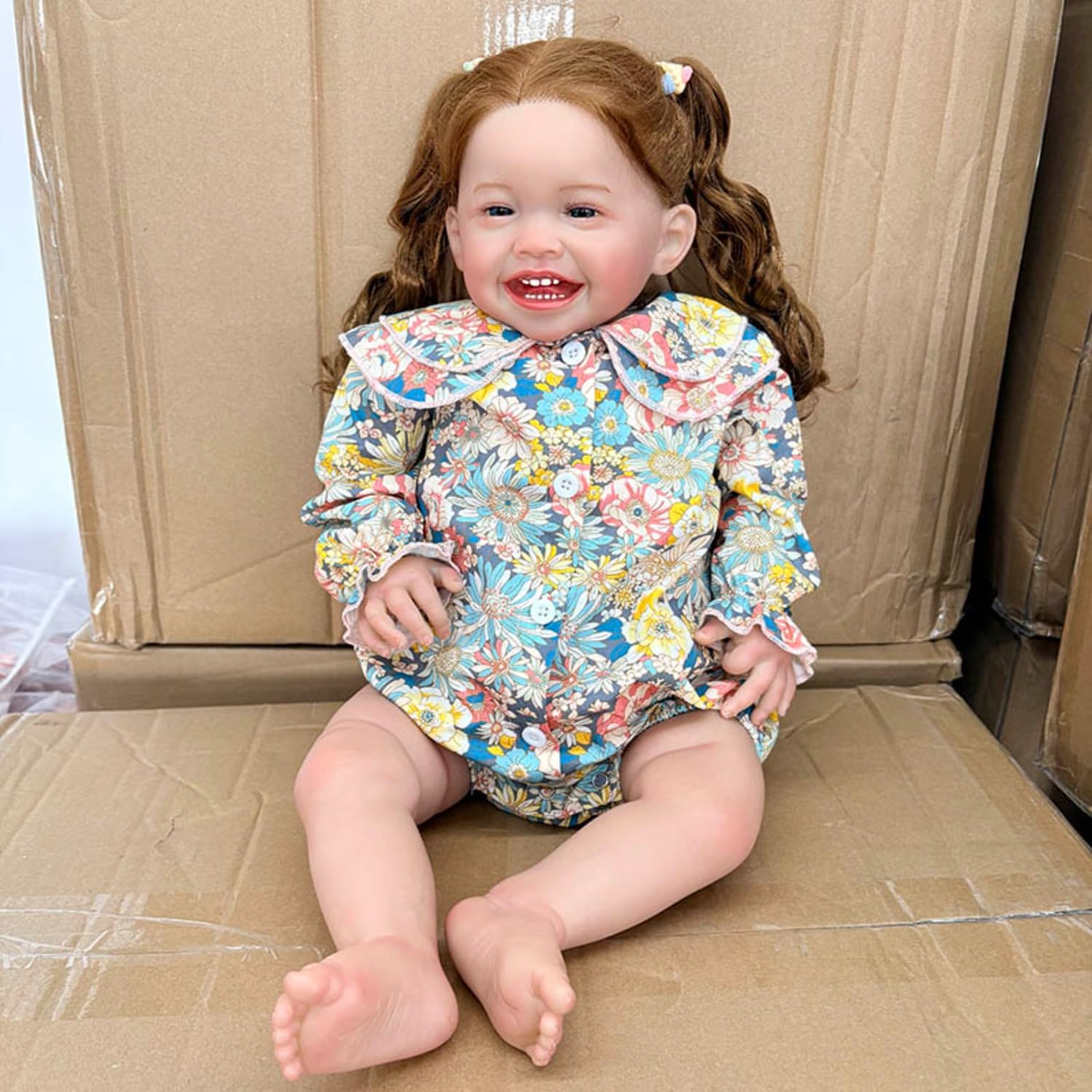 Lonian 24 cale Reborn Baby uśmiechnięte lalki dziewczynka Real Looking