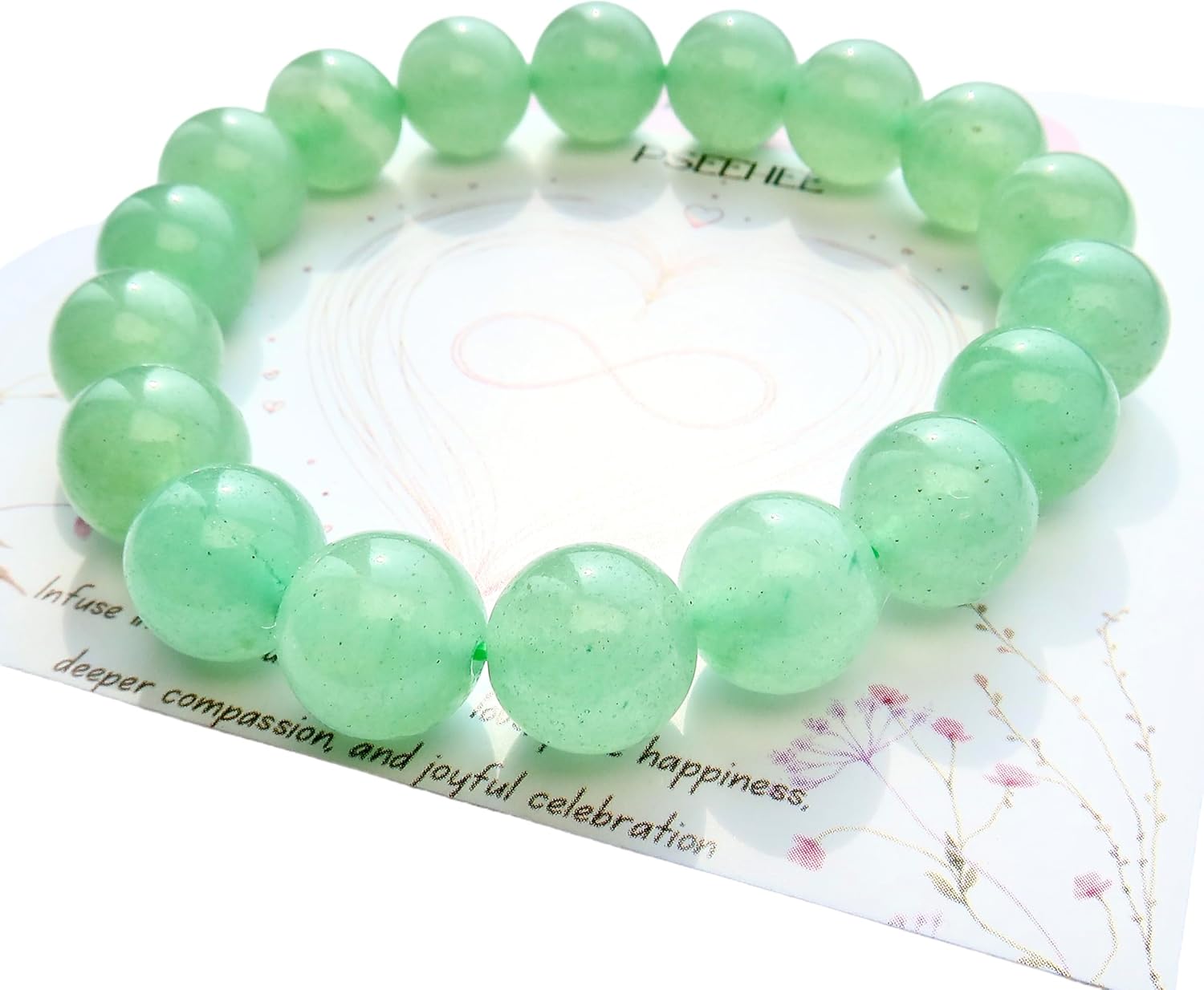 Handmade Genuine Green Aventurine 10mm Beaded Bracelet, Feng-shui Lucky Stone Chakra Healing Gemstone Crystal Beads Adjustable Bangle Stretch Jewelry Gift for Women Men - Image 5