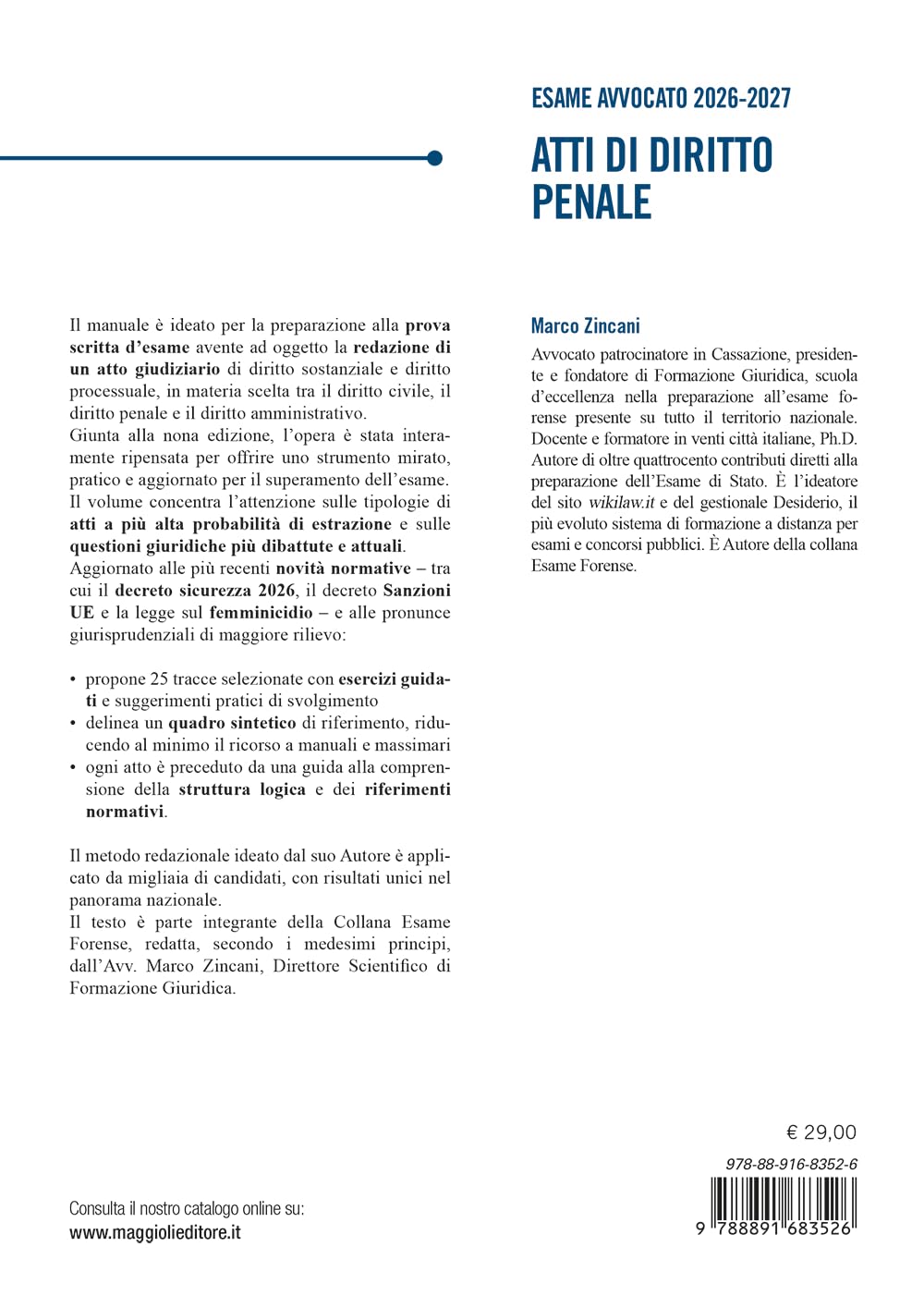 Prova Scritta - Atti di diritto Penale Tracce svolte con guida alla redazione e modelli - Esame Avvocato 2026/2027