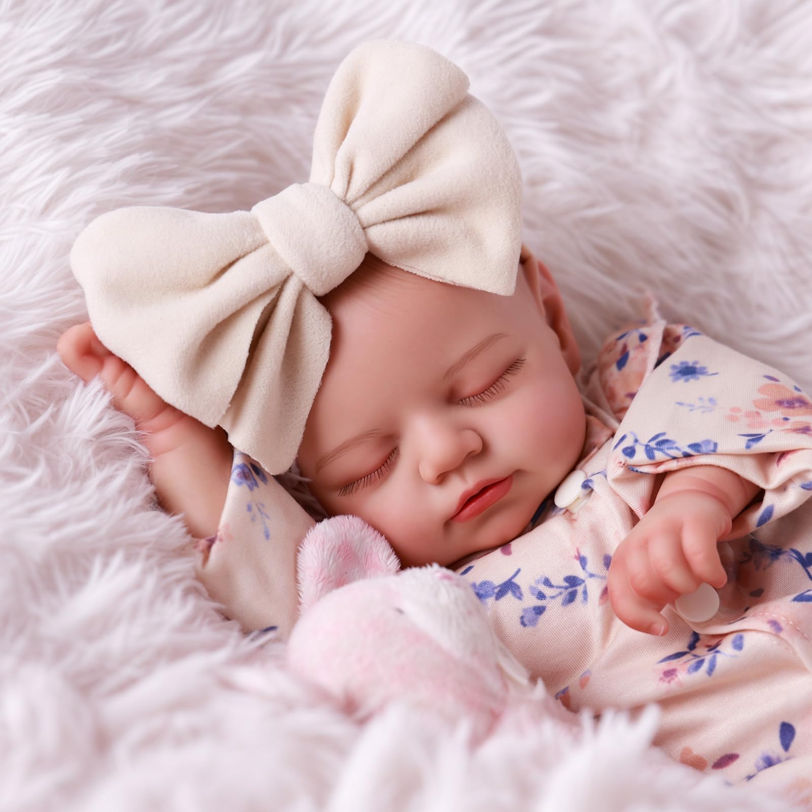 BABESIDE Adorable Reborn Girl, 17 Inch Reborn Baby Doll Realistic, Soft Cloth Body Sleeping Newborn Babies - Image 2