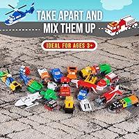 Vista 3 de POPULAR PLAYTHINGS Vehículos magnéticos para niños pequeños de 1 a 3 años, mezcla o combina juguetes de coche, regalo de 21 piezas para niños