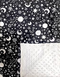 Baby Blanket for Girls Boys Black Moon Star Minky Super Soft Double Laye...