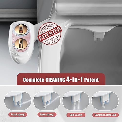 Miniatura 2 de YASFEL Accesorio de bidé para inodoro  Accesorio de asiento de inodoro bidé autolimpiante con controles de presión, accesorio de bidé frío no