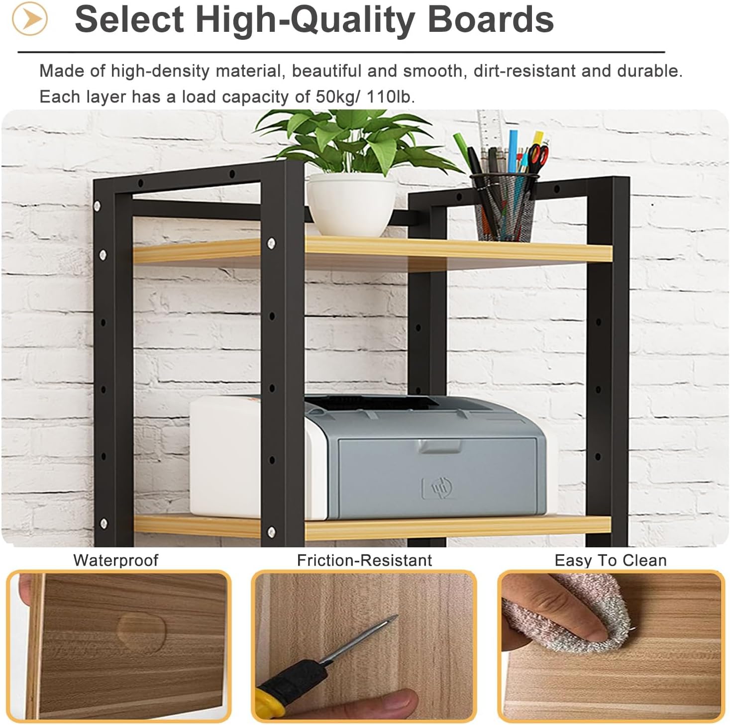 6 Tier AV Media Stand, Movable Record Player DVD CD Audio Rack Tower Holder, Adjustable Entertainment Video Game Equipment Console Shelf for Home/Office/Theater (Brown)