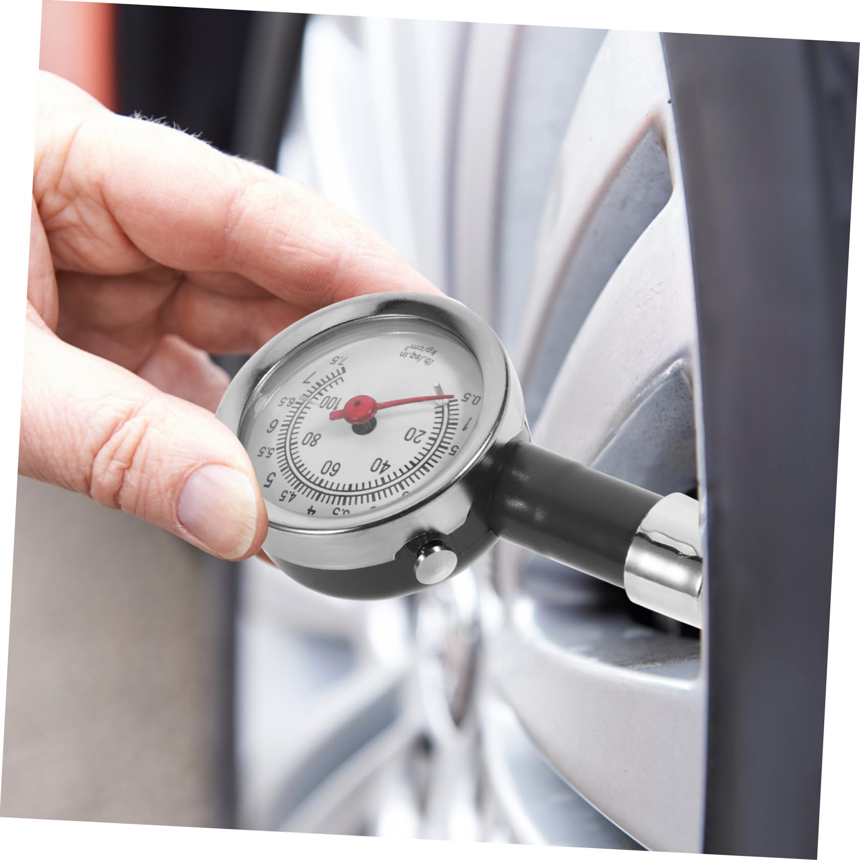 Zerodeko 5 Pezzi Monitoraggio Della Pressione Dei Pneumatici Auto Portatile Controllo Manometro Misura Checker a Pressione Dei Pneumatici Plastica Nero
