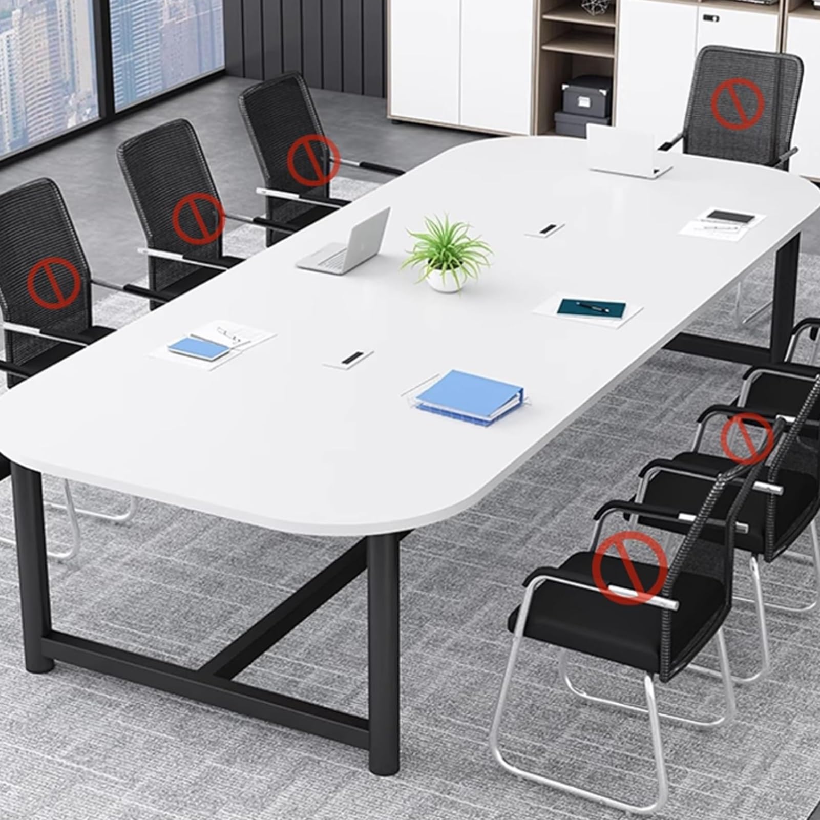 Wytrzymały drewniany stół konferencyjny do biura, 120 x 80 x 75 cm, biurko seminarium z pudełkiem do przechowywania i regulowanymi nóżkami, idealne na spotkania i współpracę