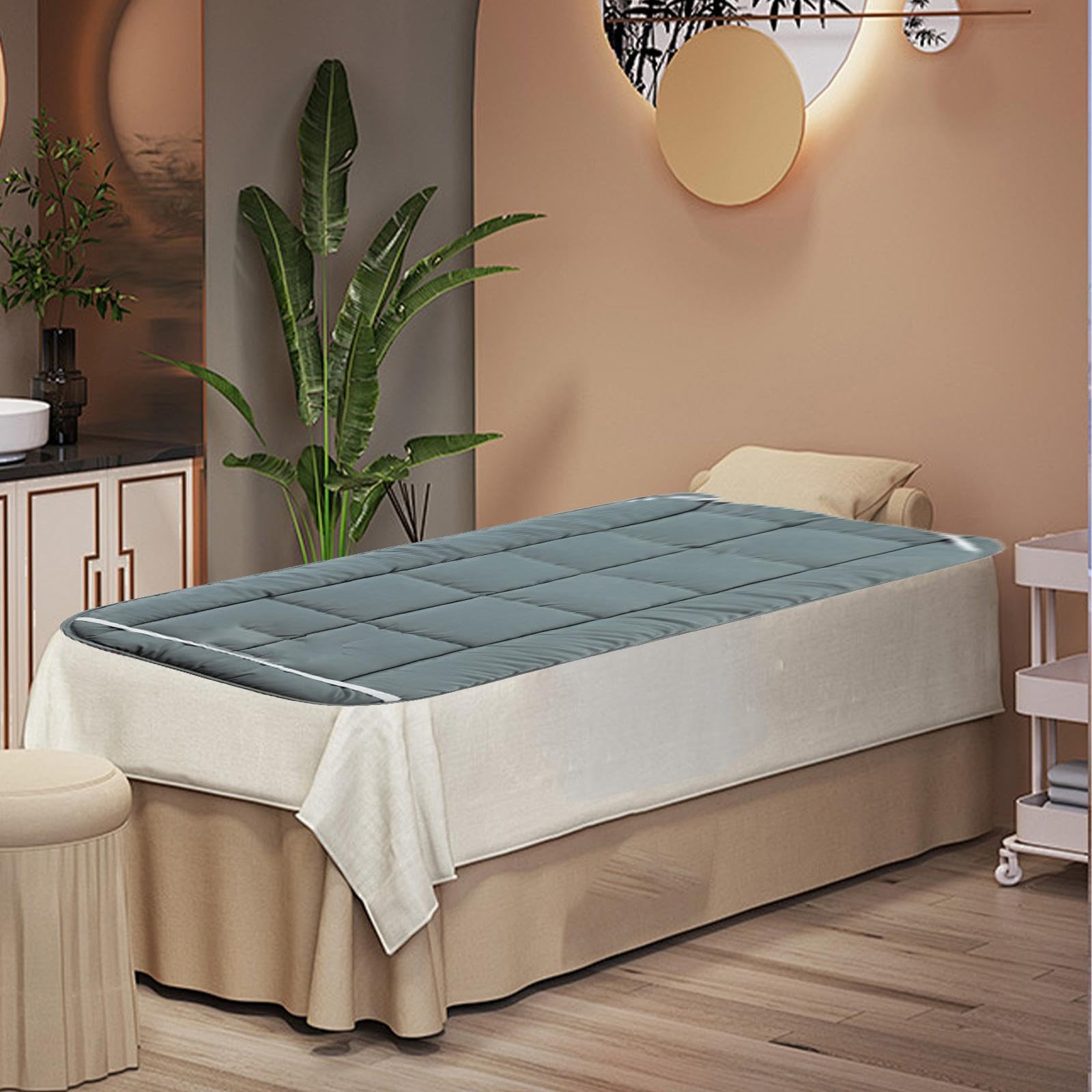 Materasso per lettino da massaggio 75x180 cm, spesso, con fori, elastici trapuntati, trapuntato in rilievo 3D, offre una sensazione di benessere inaspettata. Copritesta