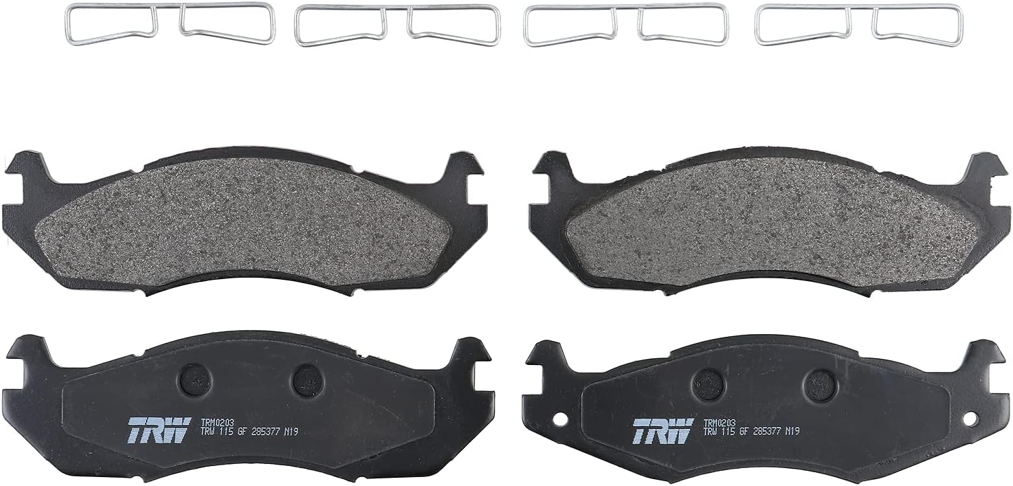 TRW Pro TRM0203 Disc Brake Pad Set For Jeep Cherokee 1985-1993, Front, And Other Applications