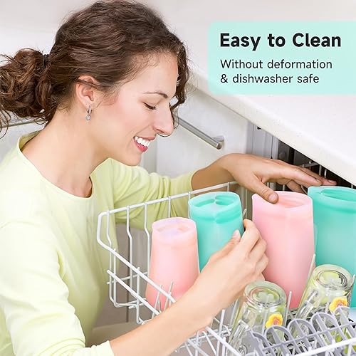 Miniatura 3 de Bolsas de almacenamiento de silicona reutilizables aptas para lavavajillas, microondas, bolsas de silicona sin BPA, bolsas reutilizables para