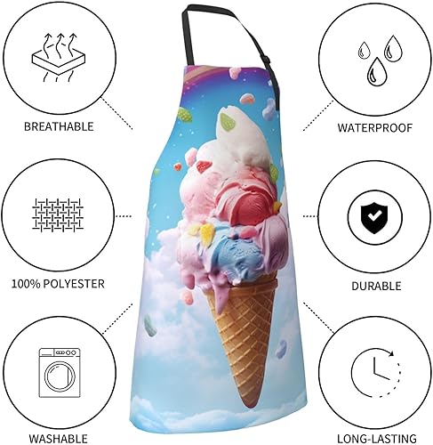 Miniatura 19 de Giwawa Delantal de artista con bolsillos, delantal con babero artístico, delantales abstractos para mujeres y hombres, delantales de acuarela