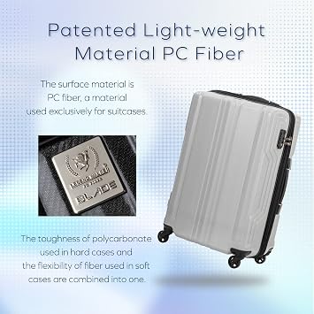 LEGEND WALKER BLADE-Ultralight PC Fiber Luggage, 19-inch, White Carbon, 5604-48-WHCB