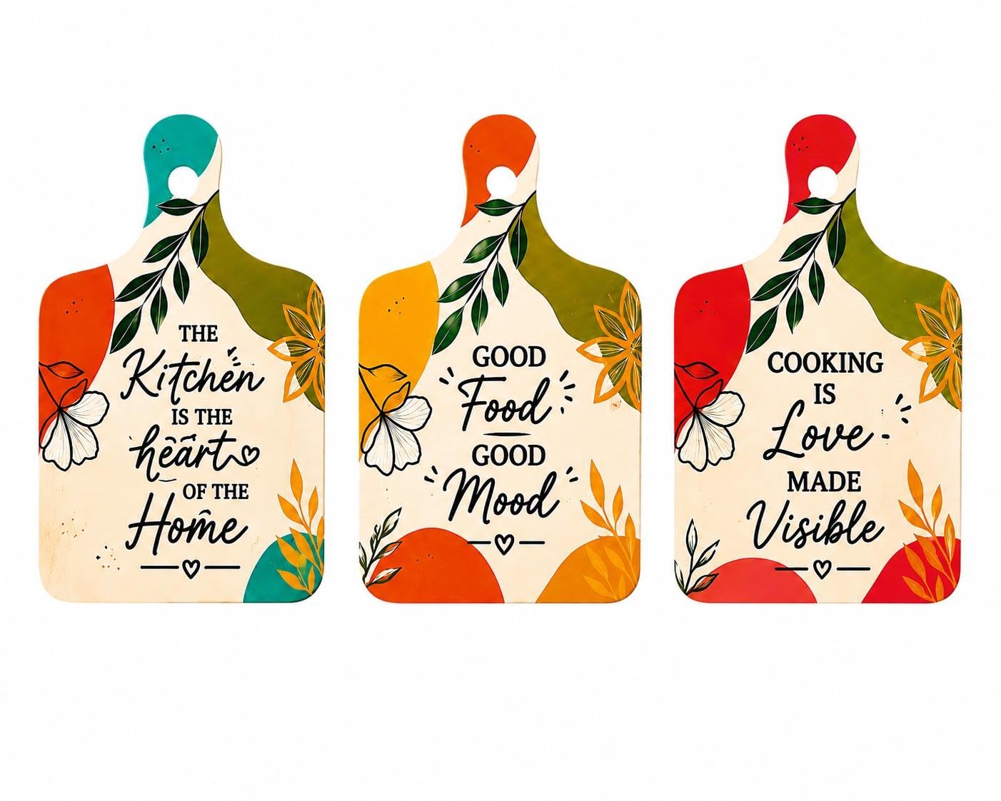 JOYSPHERE Decor Smart Let's Cook My Kitchen My Rules Baked With Love Wooden Wall Decor Set | Kitchen Art for Home Decor | Decorative Modern Handcrafted Artwork | Wooden Wall Hanging for Decoration-image-12