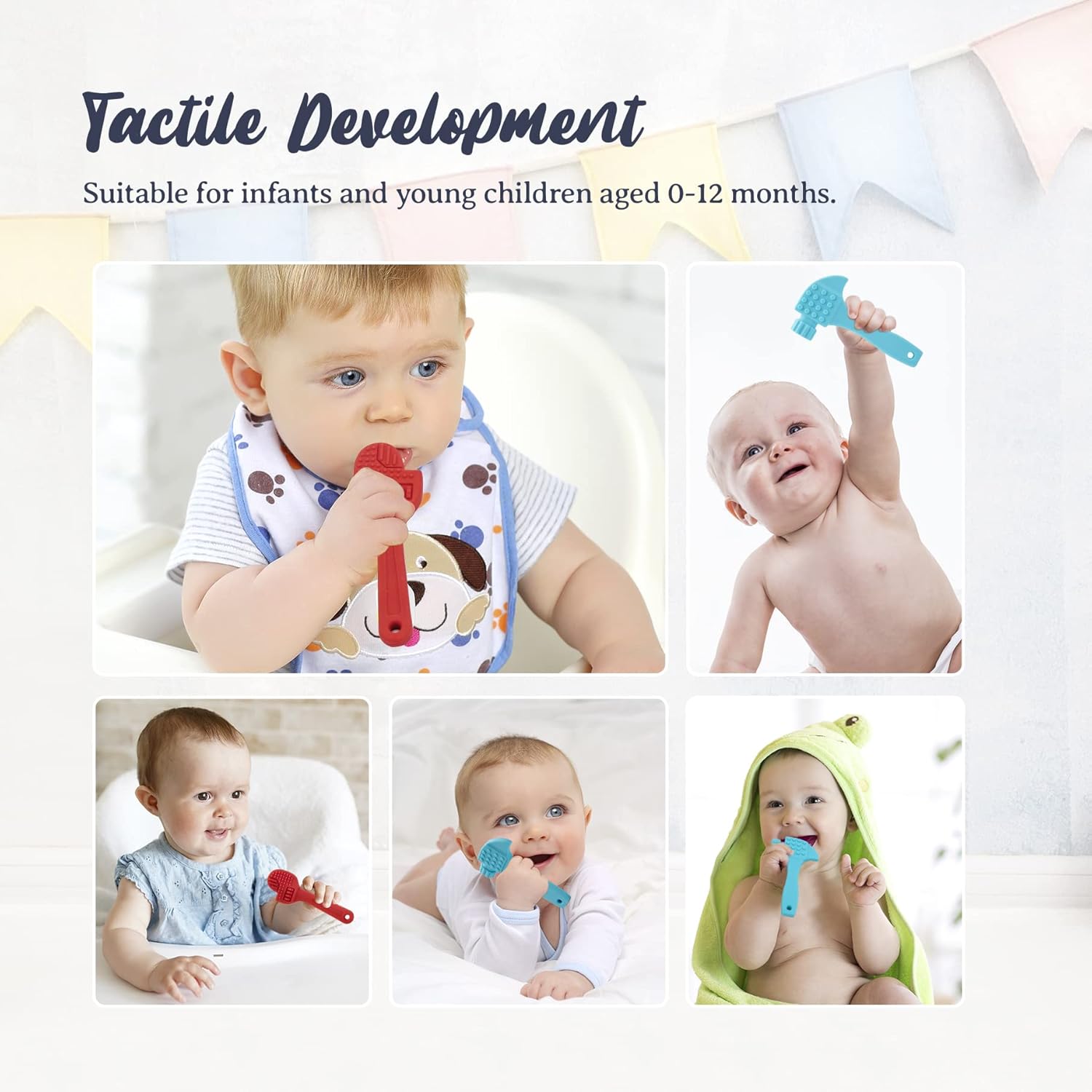 Little Martin's Drawer Teething Toys for Babies 0-6 Months 6-12 Months, BPA-Free Food Grade Silicone, Soft Textures, Molar Teether, Easy to Hold, Easy to Clean and Freeze : Baby