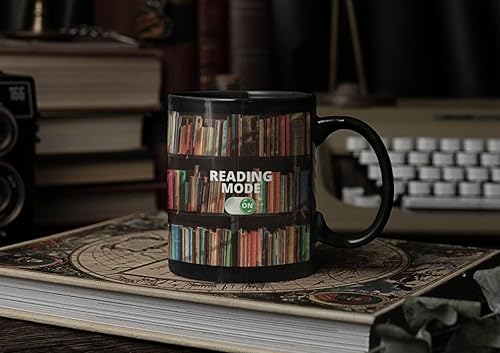 Miniatura 7 de Onebttl Funny Book Lovers - Taza de café que cambia de color, taza mágica de lectura que cambia de calor, regalos para amantes de los libros para