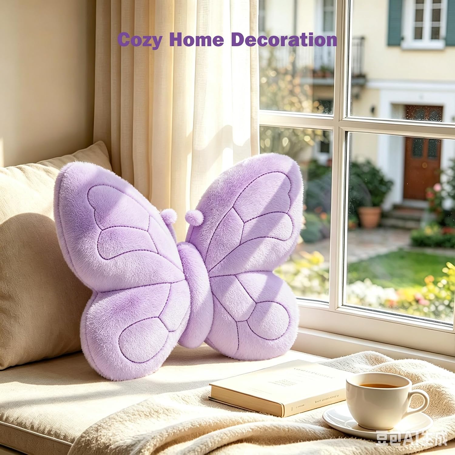 LANPU Butterfly Shaped Plush Throw Pillow for Sofa, Bed and Chair Decor | Soft Plush / Butterfly Design / Back Support / 3 Colors / Home Decor