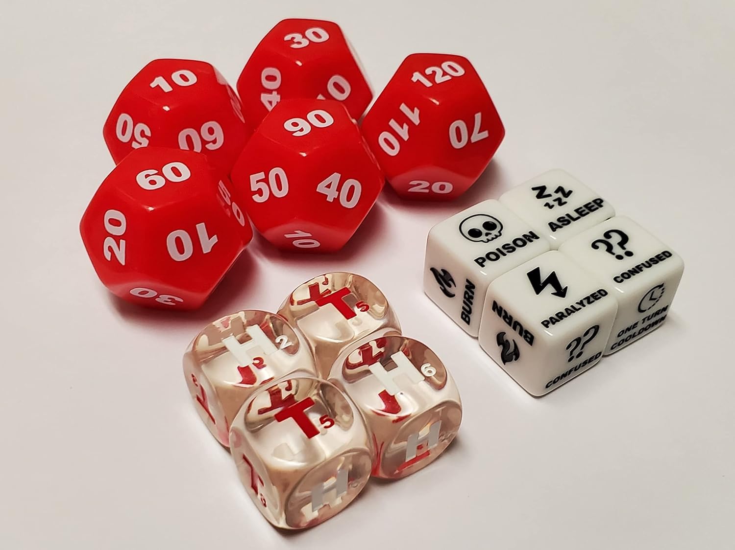Ultimate Pokemon TCG Dice Set/Damage Counters 10-120, Special Condition Markers & Heads & Tails Dice