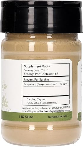 Miniatura 2 de Banyan botánicos Bacopa en polvoUSDABacopa Monnieraayurvédica hierbas para memoria y Focus 6417 1