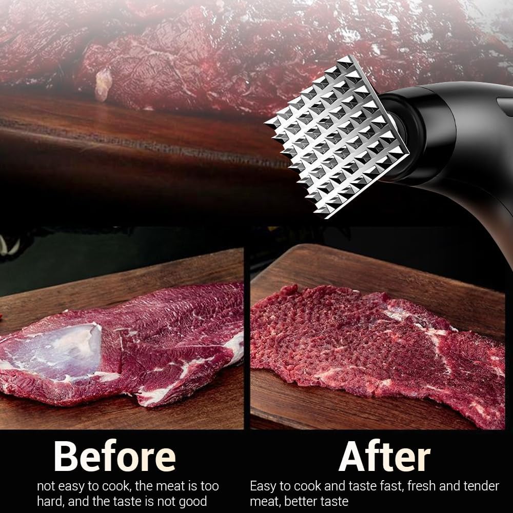 Meat Tenderizer,Meat Tenderizer Tool Electric,Handheld Tenderizing Beef, Turkey, Chicken, Steak, Veal, Pork,304 Stainless Steel