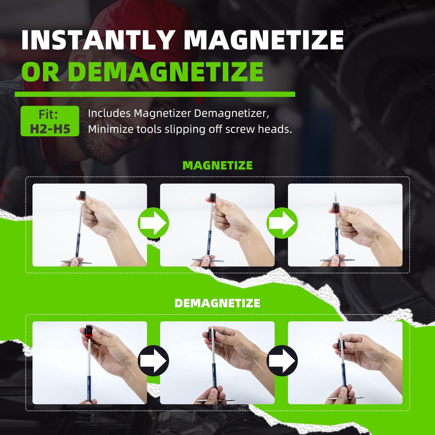 11 Pcs 3-Way T-Handle Hex Allen Key Wrench Set, Metric, 2mm-10mm, Sliding Handle, Allen Wrench Set with Magnetized & Demagnetized, for Versatile Speed And Leverage Application