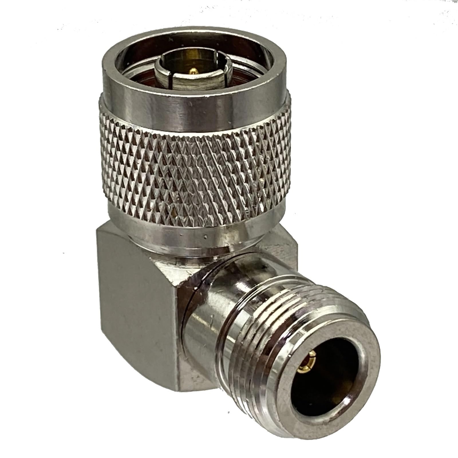 MXXDMOPD 1pcs Connector Adapter N to Male Plug & Female Jack T Splitter & Right Angle RF Coaxial Converter Wire Terminals(N M to N F Ra)
