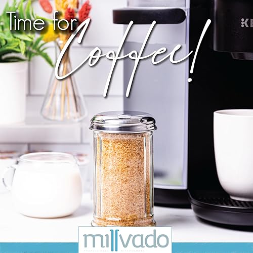 Miniatura 4 de Dispensador de azúcar, recipiente de vidrio para azúcar, vertedor de azúcar clásico de 12 onzas, azucarero