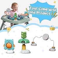 Vista 4 de Xilingol Silla alta convertible 15 en 1, silla alta 2 en 1 para bebé y centro de actividades con juguetes, asiento elevador, mesa de bloques