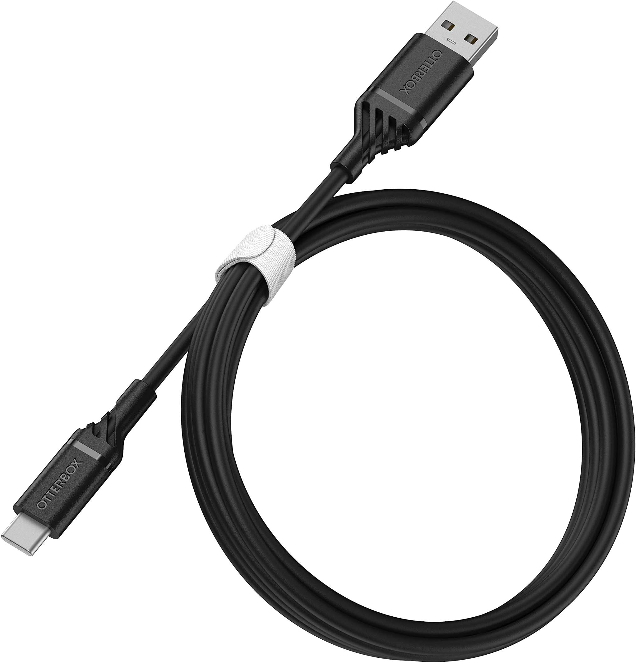 OtterboxReinforced USB-A to USB-C Cable, Charging Cable for Smartphone and Tablet, Ultra-Rugged, Bend and Flex Tested, 1M, Black