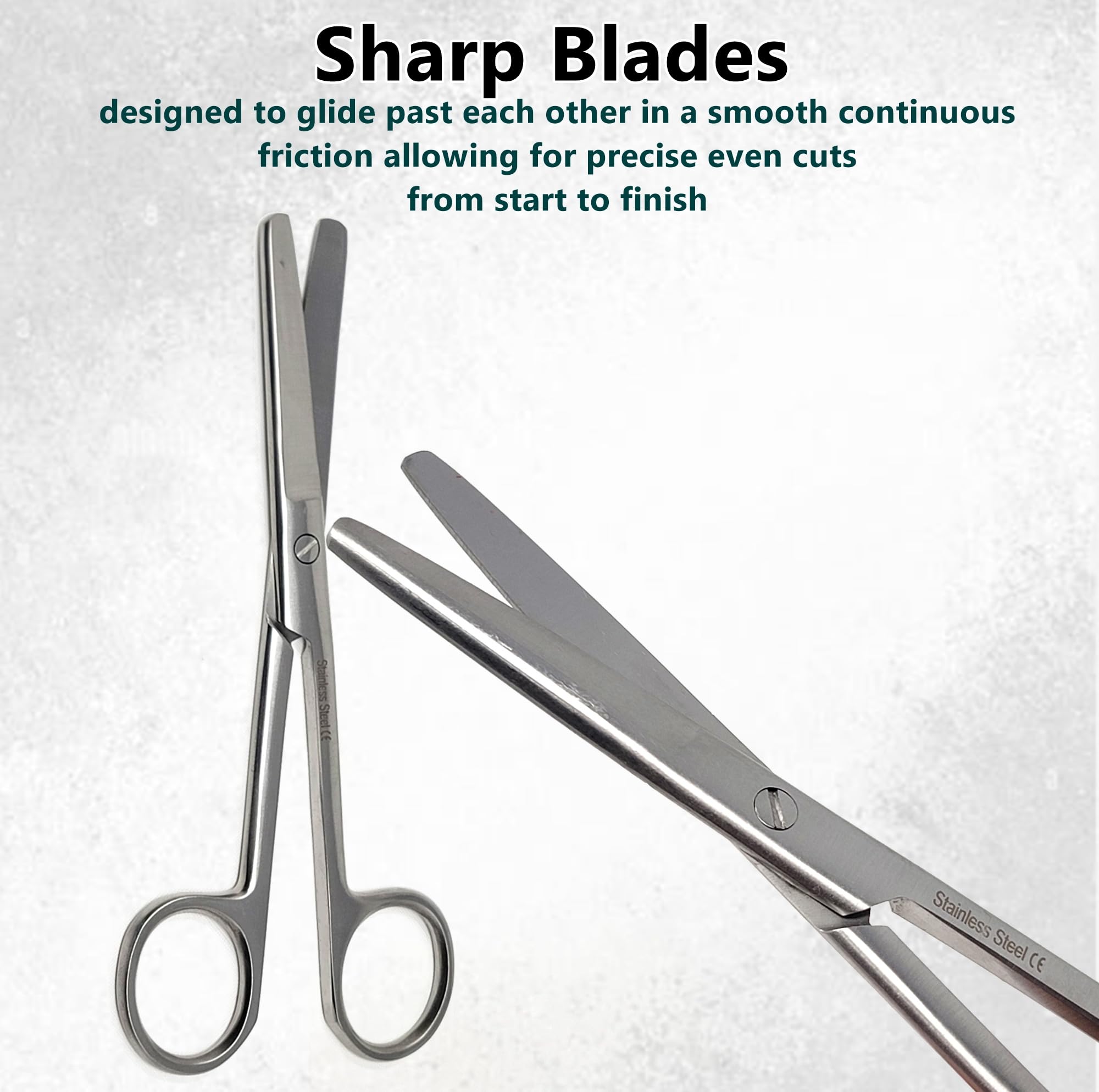 HIGH Grade AUTOCLAVABLE PACIFATED Stainless Steel Dissecting Operating Scissors 5.5" Blunt Blunt Straight (HTI BRAND) — Amazon image 2