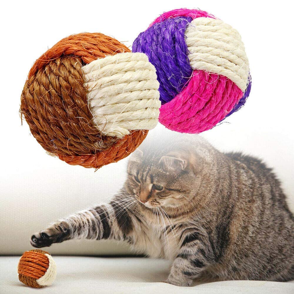 PSK PET MART Cat & Kitten Toy Sisal Hemp Knitted Ball Tricolor Biting Interactive Pet Supplies Dog Sisal Ball (Small) (B0B29DW1PJ) Amazon Price History, Amazon Price Tracker