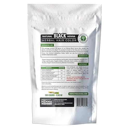 Miniatura 2 de Color negro  Polvo de henna 100 pura mezcla de tinte para el cabello 353oz  35 onzas  Henna Cosmetics Cypri