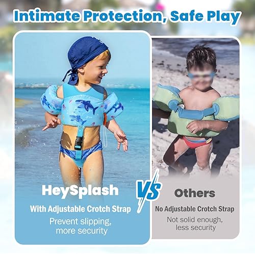 Miniatura 3 de HeySplash Chaleco de natación para niños pequeños, flotadores para niños pequeños de 13 a 30 libras, puente para niños con correa ajustable,