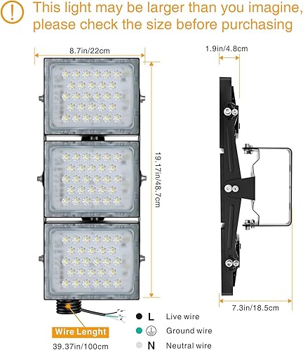 Miniatura 6 de Stasun Osram 90W 150W 200W 300W LED Luces reflectoras, 150.00watts, 120.00 volts