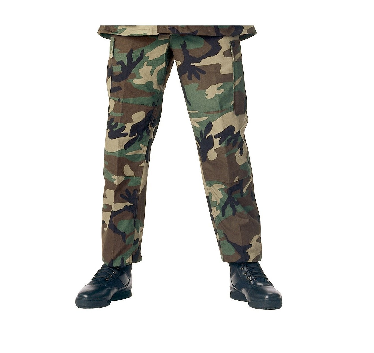 Camouflage Military BDU Pants, Army Cargo Fatigues (Woodland Camouflage, Size Medium)