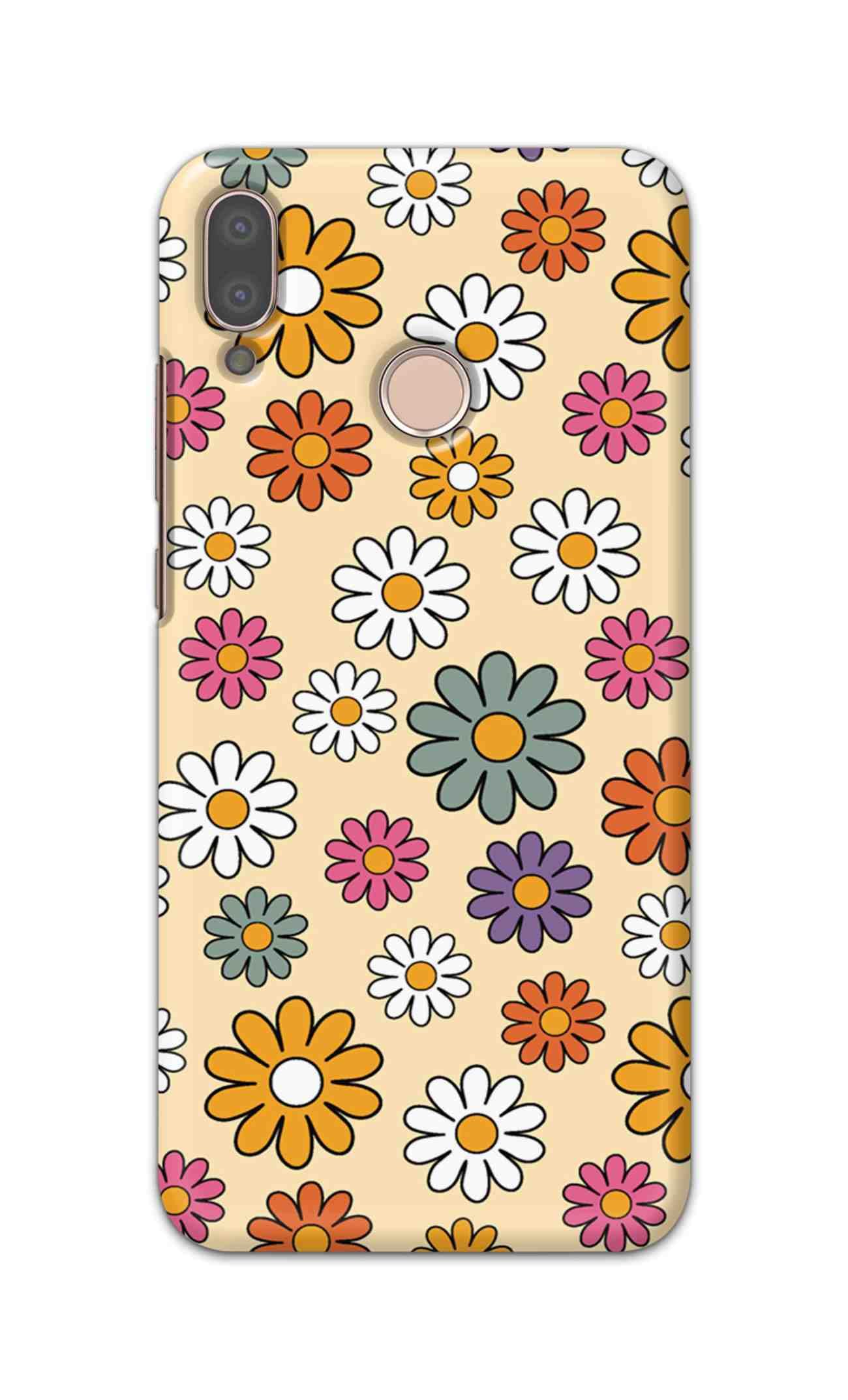 NDCOM for Huawei P20 LITE Back Cover Beautiful Flowers in Colors Printed Hard Case